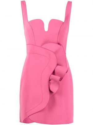 Koktejlové šaty s volány Acler růžové