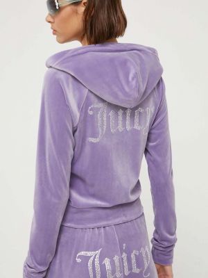 Mikina s kapucí s aplikacemi Juicy Couture fialová