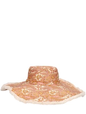 Sombrero de lino con estampado con estampado de cachemira Zimmermann