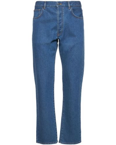 Bavlnené džínsy s rovným strihom Moschino modrá