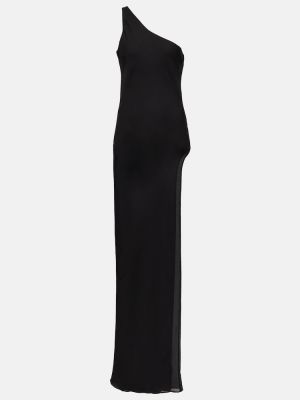 Макси рокля от шифон Mã´not черно