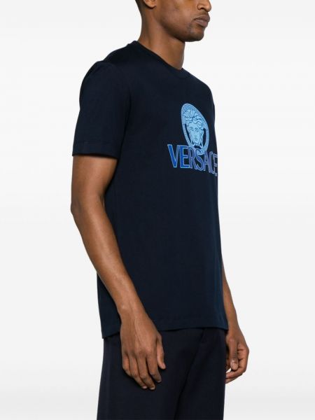 T-shirt di cotone Versace blu
