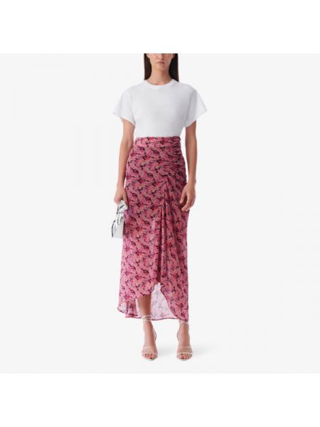 Шелковая юбка миди с высокой талией в цветочек Iro