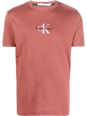 T-shirt con stampa Calvin Klein Jeans marrone