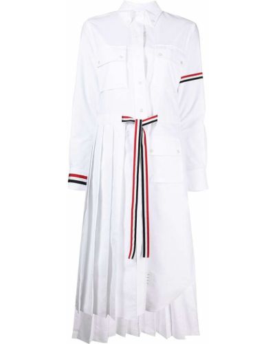 Vestido camisero Thom Browne blanco