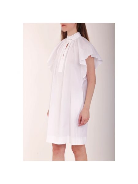 Mini vestido de algodón con volantes Max Mara Studio blanco