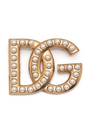 Broška z perlami Dolce & Gabbana zlata