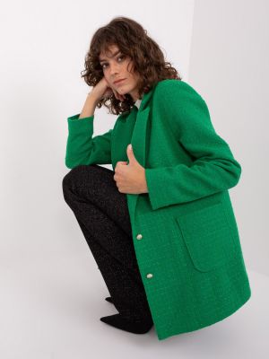 Kurtka z kieszeniami tweedowa Fashionhunters zielona