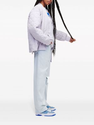 Prošívaná džínová bunda Karl Lagerfeld Jeans fialová