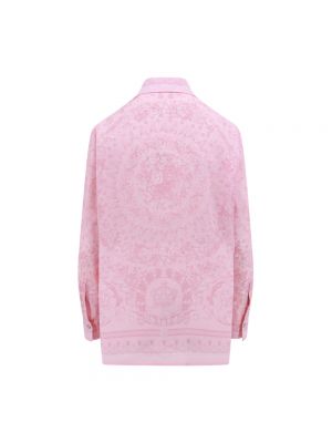 Jedwabna koszula Versace różowa