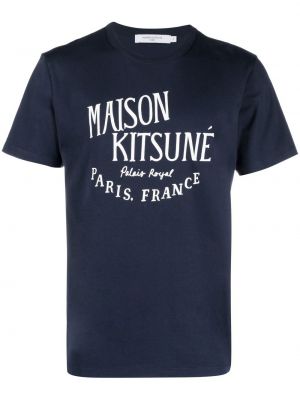 Trykt t-skjorte Maison Kitsuné blå