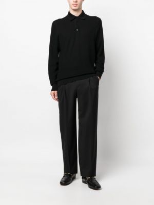 Polo en tricot avec manches longues Brioni noir