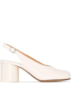 Полуотворени обувки с отворена пета Maison Margiela бяло