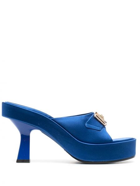 Σατέν mules Versace μπλε