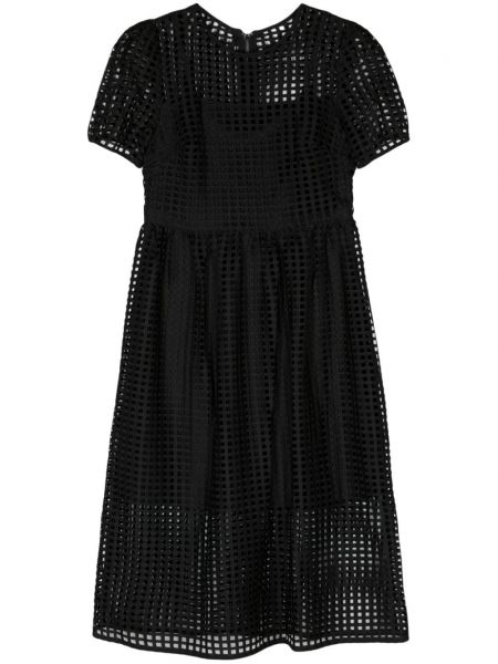 Černé krajkové midi šaty Dkny
