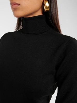 Kašmira zīda vilnas džemperis ar augstu apkakli Gabriela Hearst melns