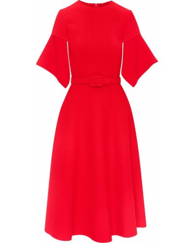 А-силуету плаття міді Oscar De La Renta, червоне