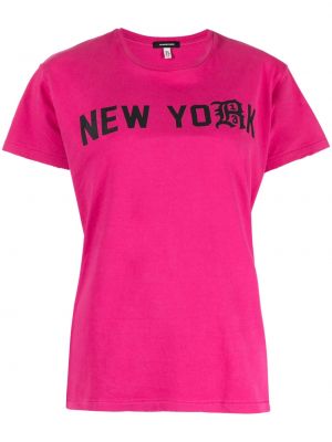Βαμβακερή μπλούζα με σχέδιο R13 ροζ