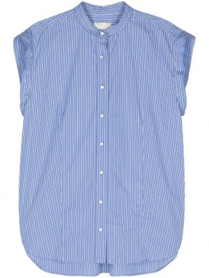 Pruhovaná košeľa bez rukávov s potlačou Isabel Marant modrá