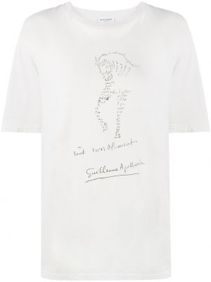 Raštuotas marškinėliai Saint Laurent smėlinė