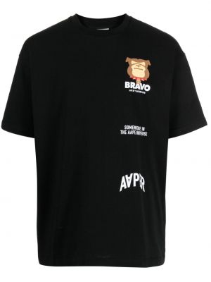 Bavlnené tričko s potlačou Aape By *a Bathing Ape® čierna