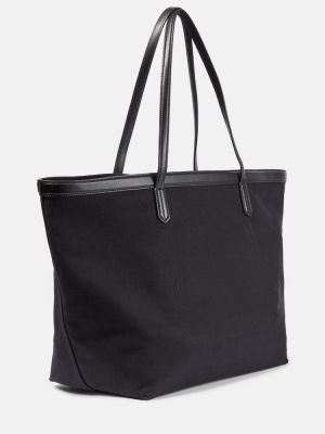 Кожени шопинг чанта Toteme черно