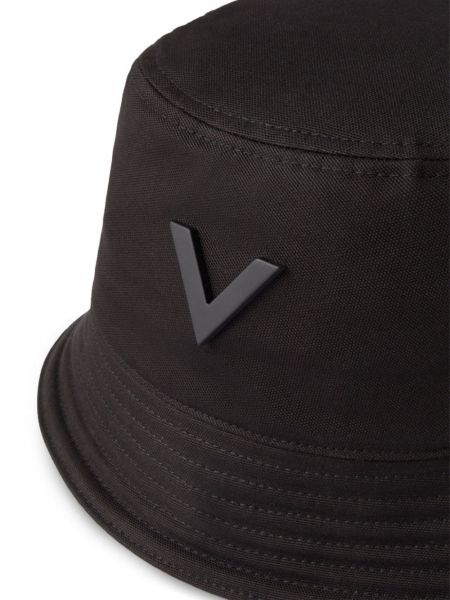 Bavlněný klobouk Valentino Garavani černý