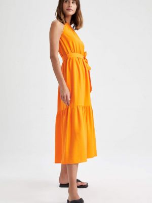 Midi šaty bez rukávov Defacto oranžová