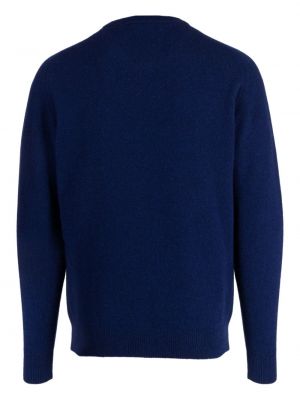 Haftowany sweter z okrągłym dekoltem Pringle Of Scotland niebieski