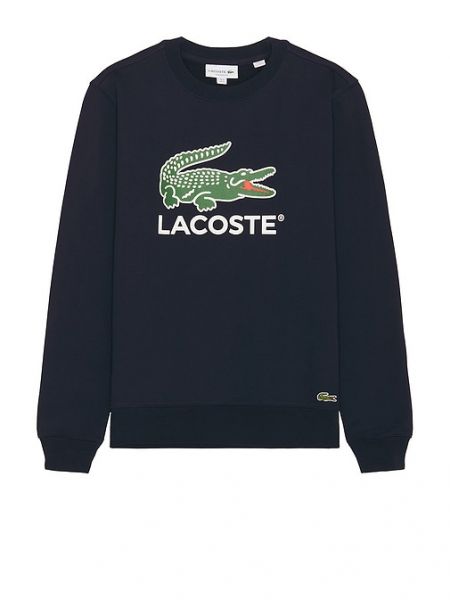 Klasik bisiklet yaka sweatshirt Lacoste mavi