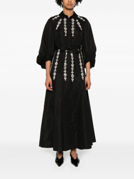 Křišťálové večerní šaty Huishan Zhang černé