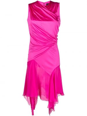 Asimetrična koktejl obleka Versace roza