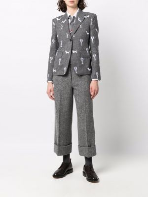 Tweed blazer mit stickerei Thom Browne