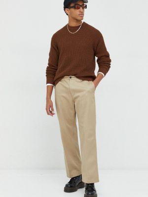 Pamučni pulover Abercrombie & Fitch smeđa