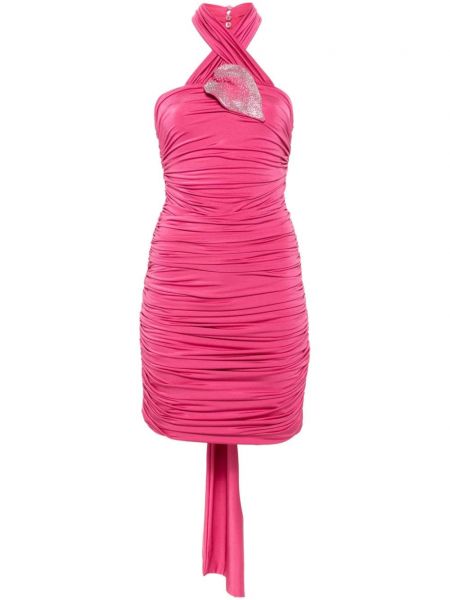 Drapiruotas mini suknele Giuseppe Di Morabito rožinė