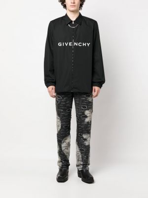 Raštuota marškiniai su užtrauktuku Givenchy juoda