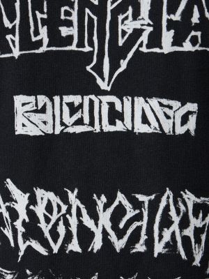 Βαμβακερή μπλούζα με σχέδιο Balenciaga μαύρο