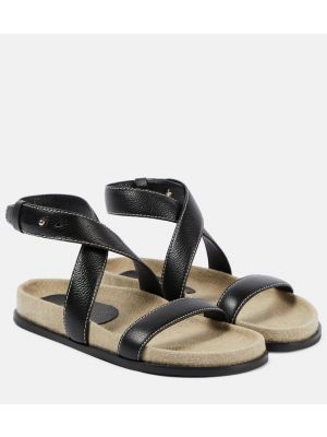 Kožené sandále Totême čierna