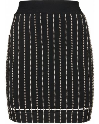 Falda de tela jersey de cristal Hervé Léger negro