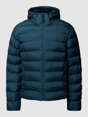 Pikowana kurtka puchowa ocieplana z kapturem Adidas Sportswear niebieska