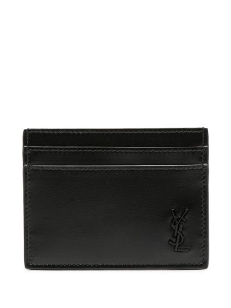 Læder kortholder Saint Laurent sort