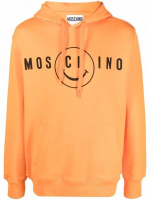 Hoodie con stampa Moschino arancione