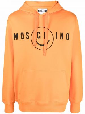 Trykt hettegenser Moschino oransje