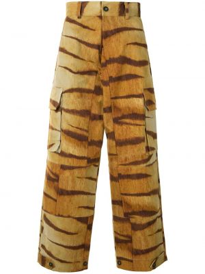 Spodnie z nadrukiem relaxed fit w tygrysie prążki Pierre Louis Mascia