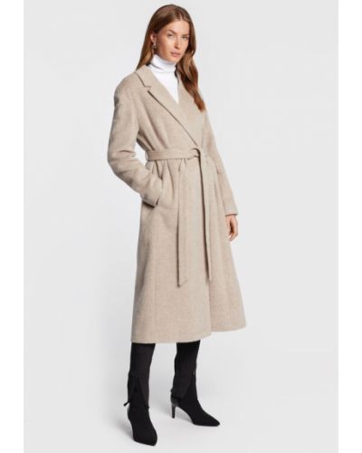 Gyapjú kabát Calvin Klein szürke