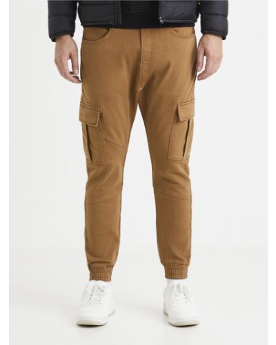 Sportovní kalhoty s kapsami Celio hnědé