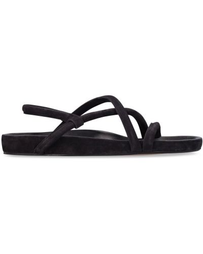 Kožené semišové sandály Isabel Marant černé