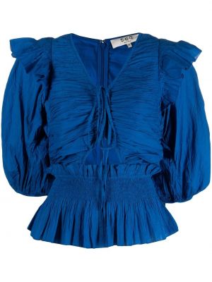 Блуза с v-образно деколте Sea синьо