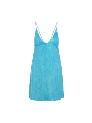 Pailletten minikleid mit v-ausschnitt Ganni blau