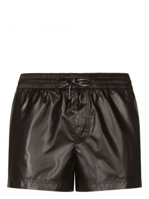 Pantaloni scurți din piele Dolce & Gabbana negru